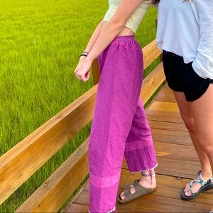 Purple wide leg canvas pants!!